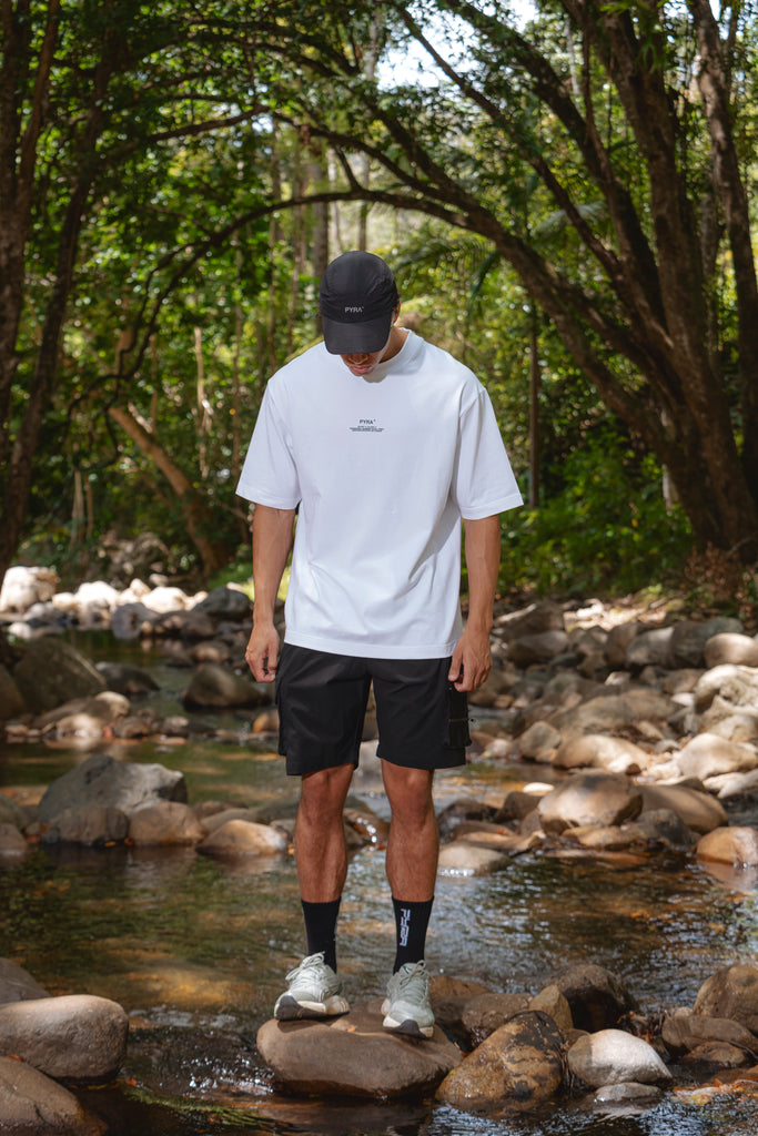 STACKED BOX LOGO TEE - WHITE