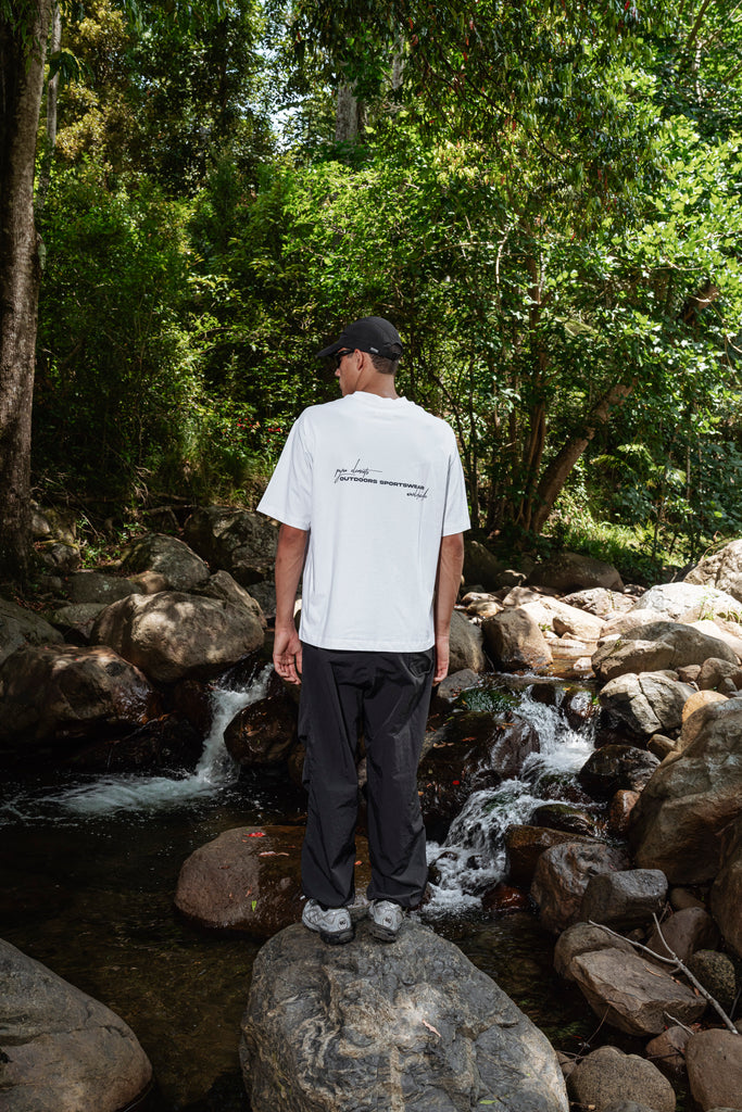 SCRIPT BOX TEE - WHITE