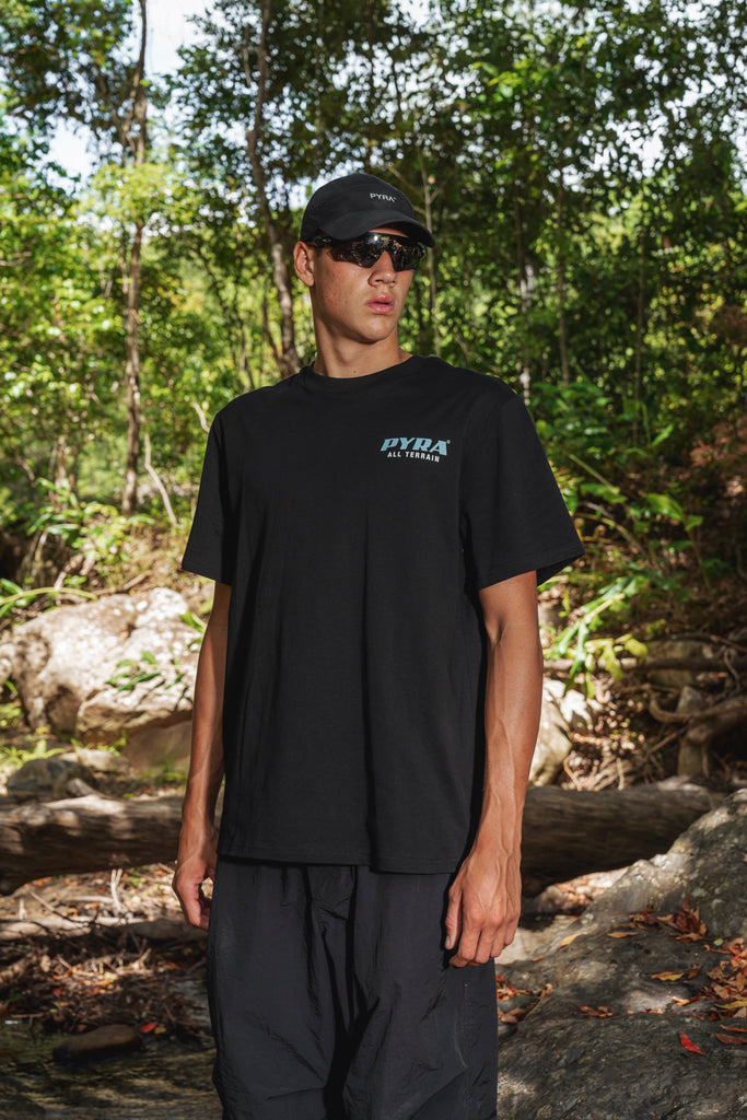 ALL TERRAIN TEE - BLACK / TEAL