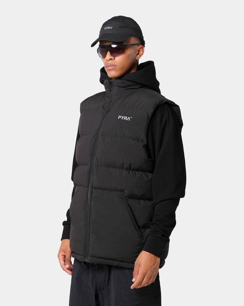 PYRA Sleeveless Puffa Vest Black