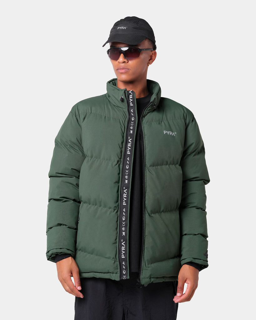 Green puffa jacket sale