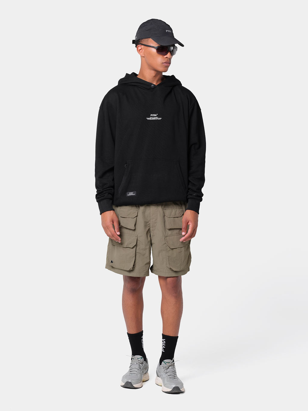 Stacked Logo Hoodie Black/White