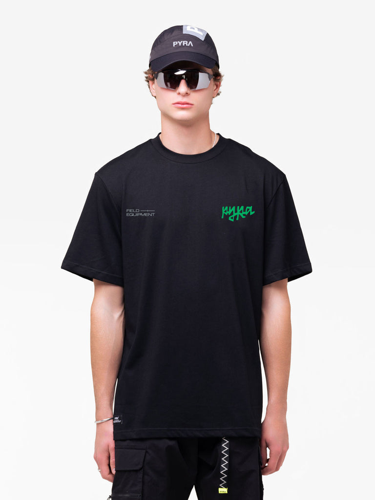 RUN MAN TEE BLACK / GREEN