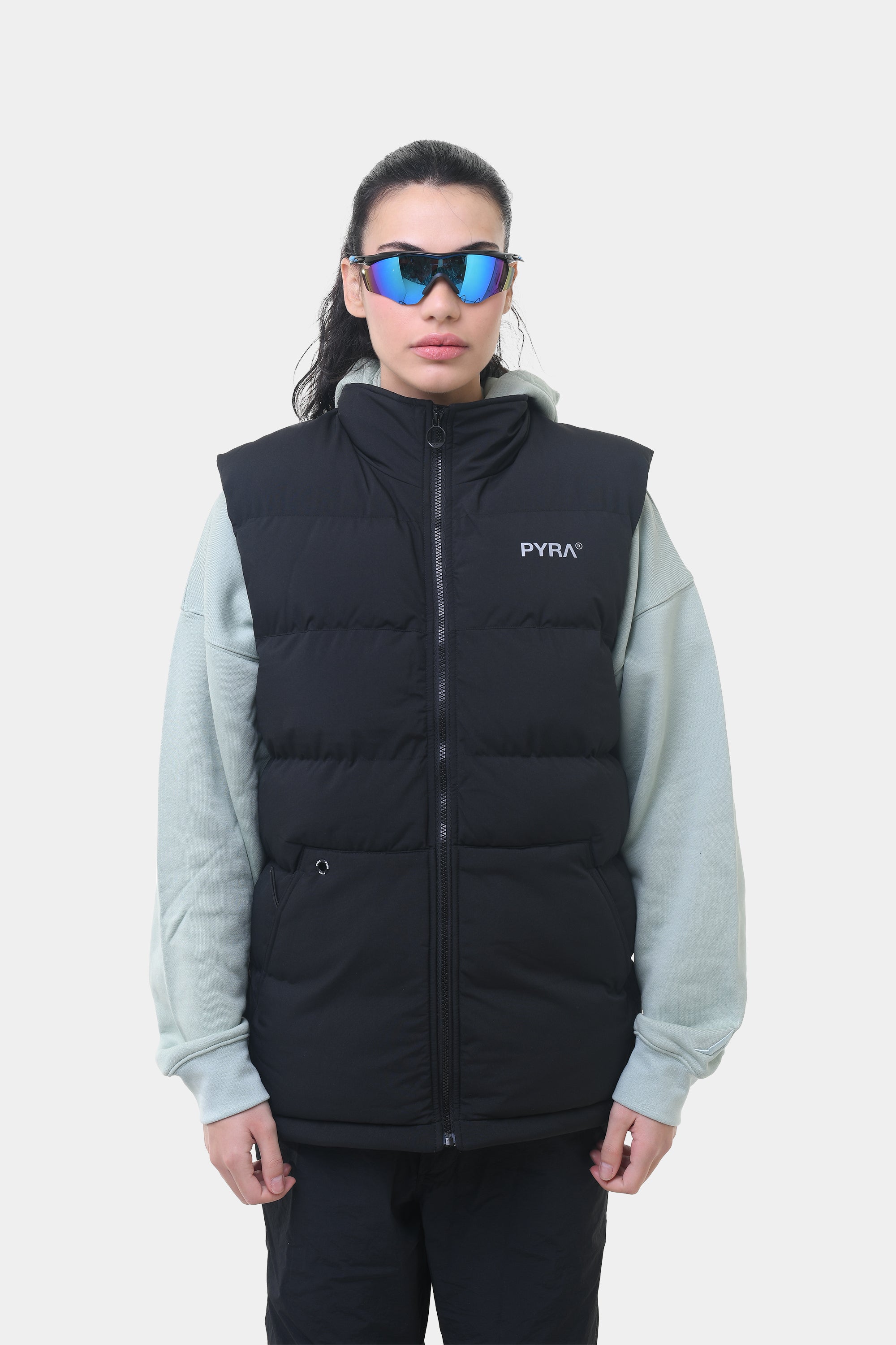 PYRA Sleeveless Puffa Vest Black