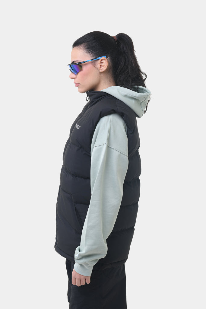 PYRA Sleeveless Puffa Vest Black