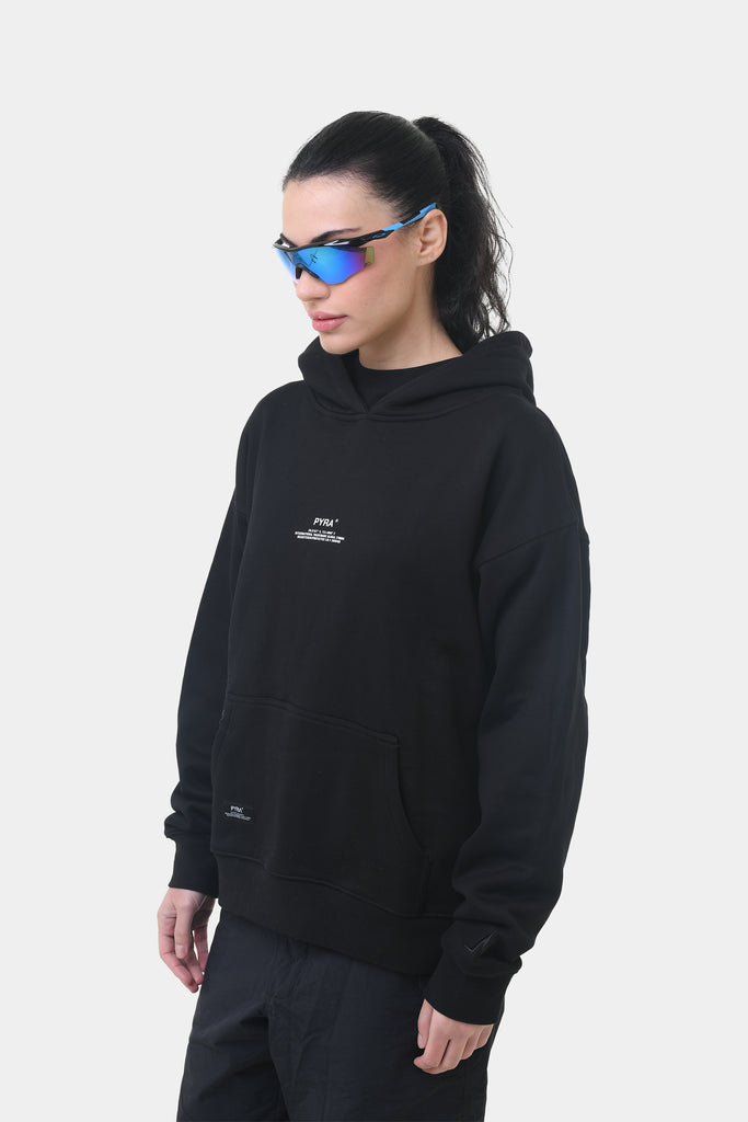 Stacked Logo Hoodie Black/White