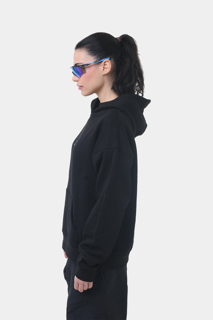 Stacked Logo Hoodie Black/White