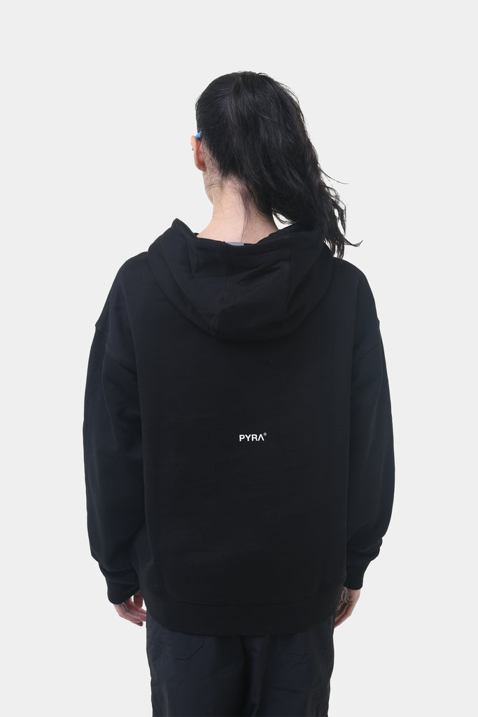 Stacked Logo Hoodie Black/White