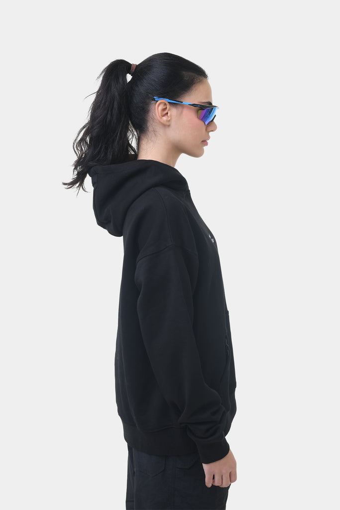 Stacked Logo Hoodie Black/White