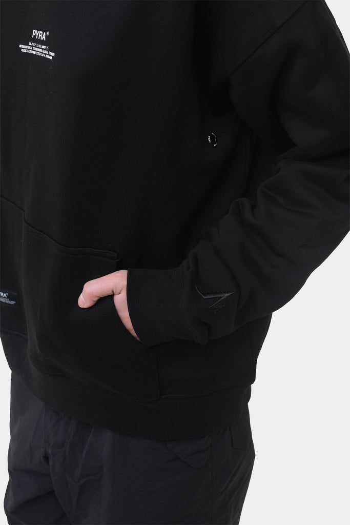 Stacked Logo Hoodie Black/White