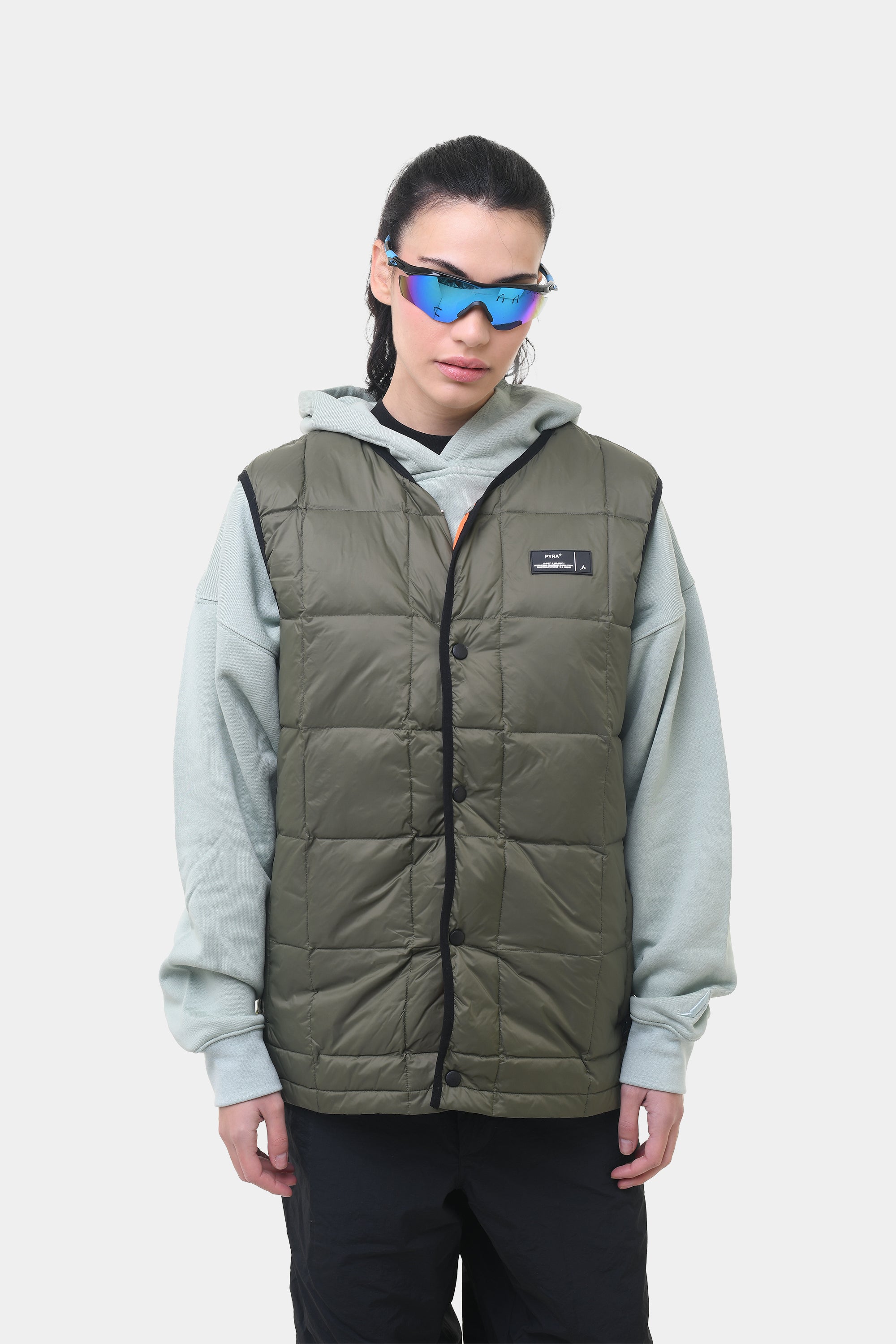 PACKABLE PUFFA VEST OLIVE / ORANGE