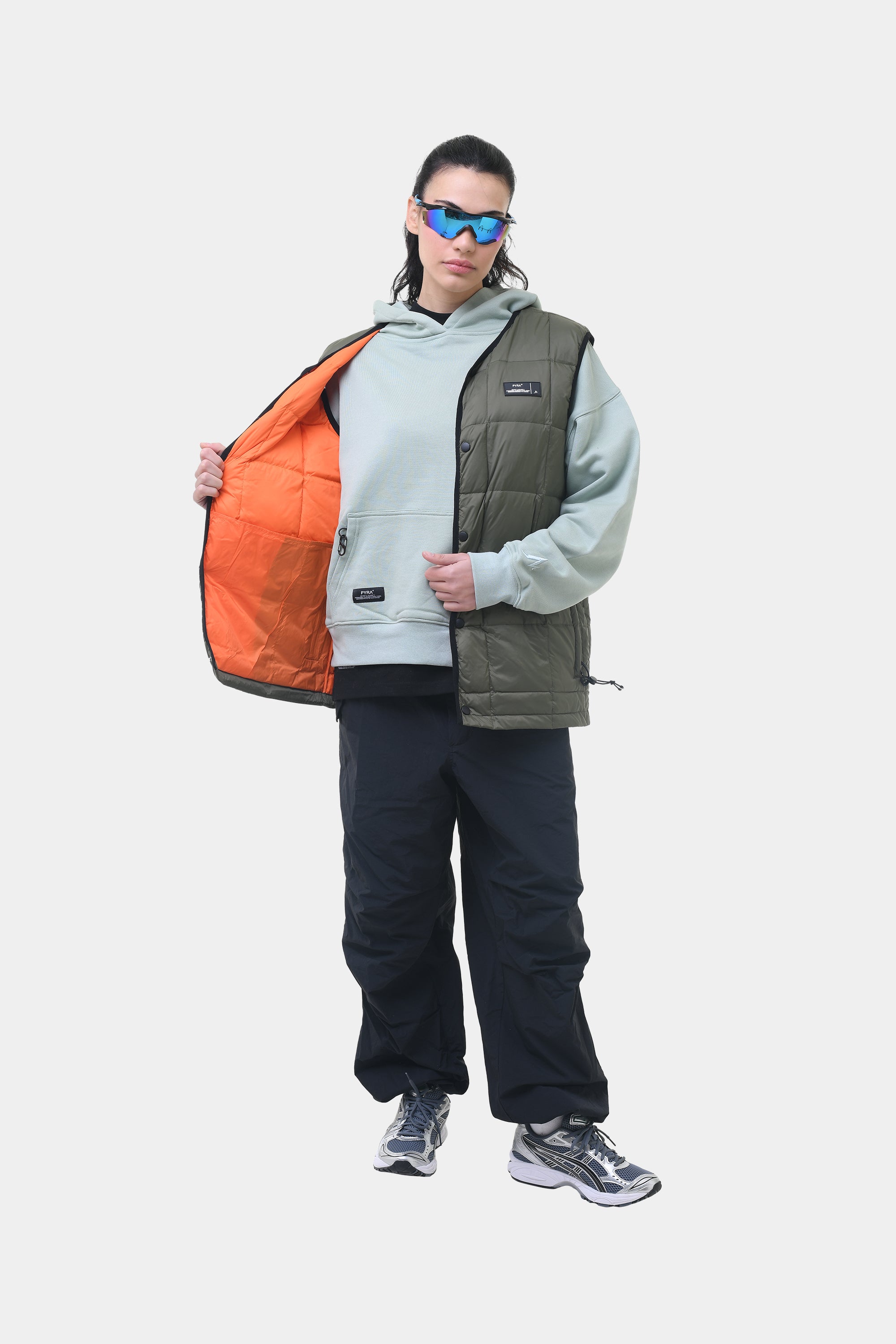 PACKABLE PUFFA VEST OLIVE / ORANGE