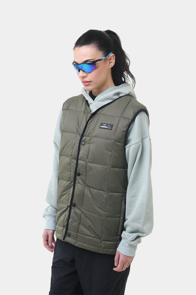 PACKABLE PUFFA VEST OLIVE / ORANGE