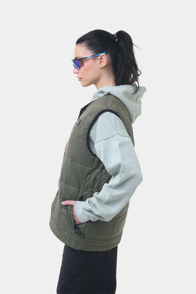 PACKABLE PUFFA VEST OLIVE / ORANGE