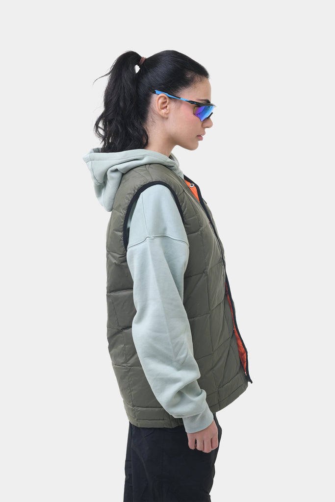 PACKABLE PUFFA VEST OLIVE / ORANGE