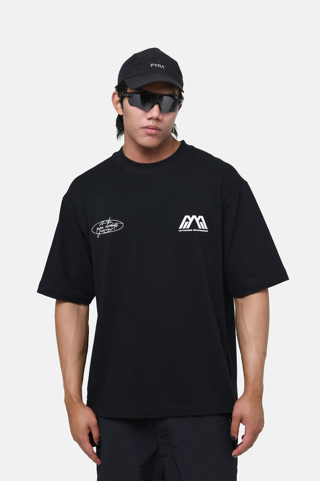 SCRIPT BOX TEE - BLACK