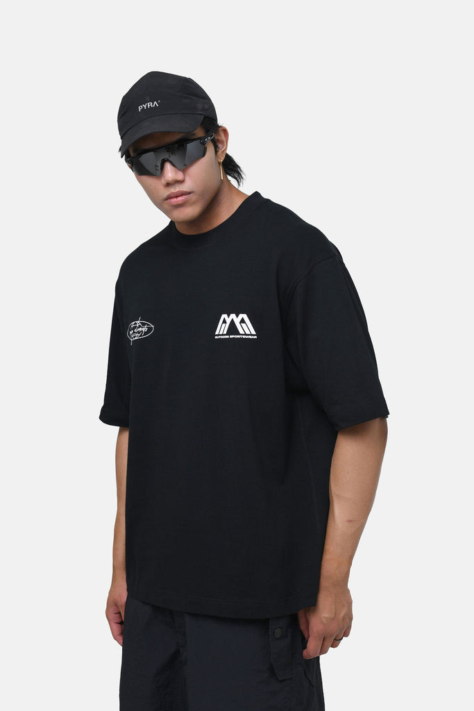 SCRIPT BOX TEE - BLACK