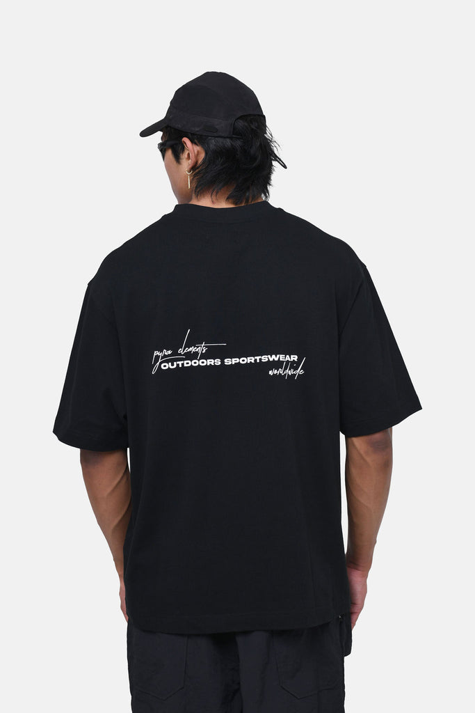 SCRIPT BOX TEE - BLACK