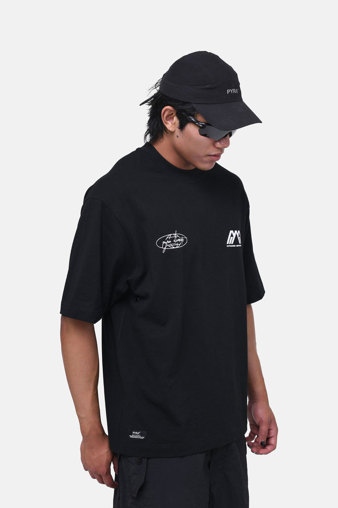 SCRIPT BOX TEE - BLACK