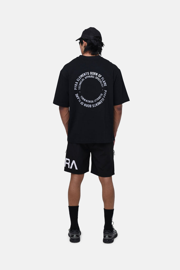 GLOBAL SPIRAL TEE - BLACK