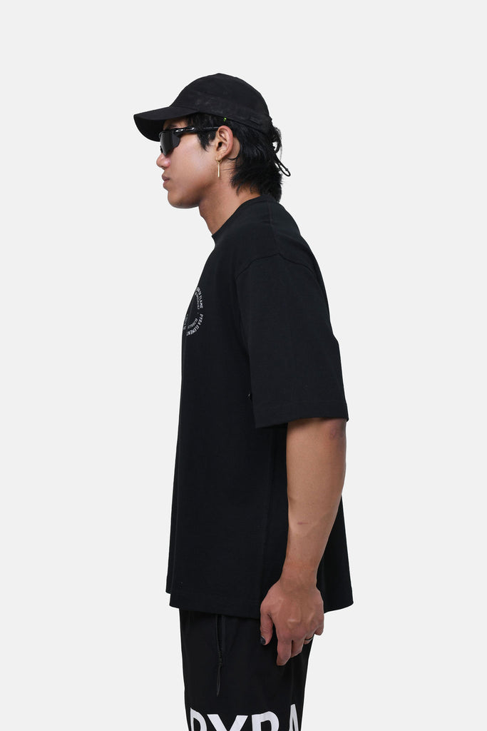 GLOBAL SPIRAL TEE - BLACK