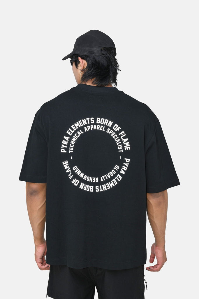 GLOBAL SPIRAL TEE - BLACK