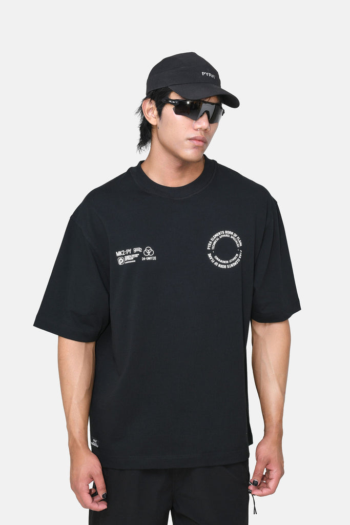 GLOBAL SPIRAL TEE - BLACK