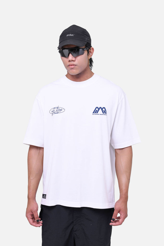 SCRIPT BOX TEE - WHITE