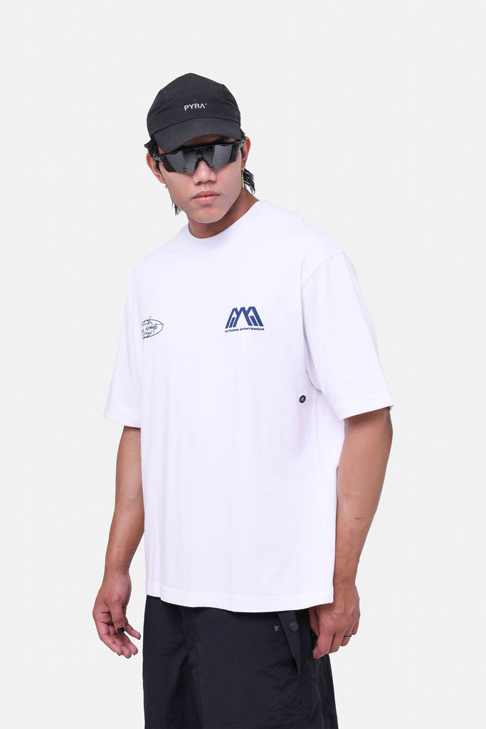 SCRIPT BOX TEE - WHITE