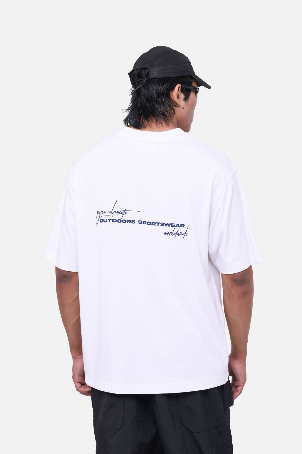 SCRIPT BOX TEE - WHITE