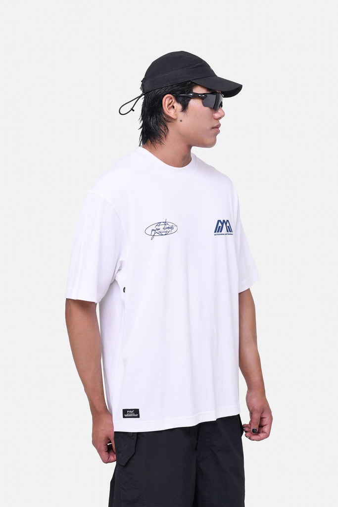 SCRIPT BOX TEE - WHITE